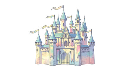 Colorful illustration of a castle. © Denso