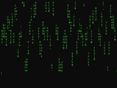 Binary green color matrix rain of hacking background or cyber force attack design simulation display  