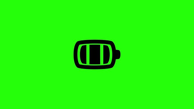 Premium 4K horizontal video clip featuring a digital camera battery level indicator symbol bouncing. Energetic popup element ideal for photography equipment power status layout presentation footage.