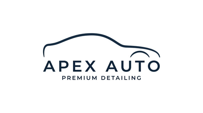 Apex Auto Premium Detailing Car Logo Design.