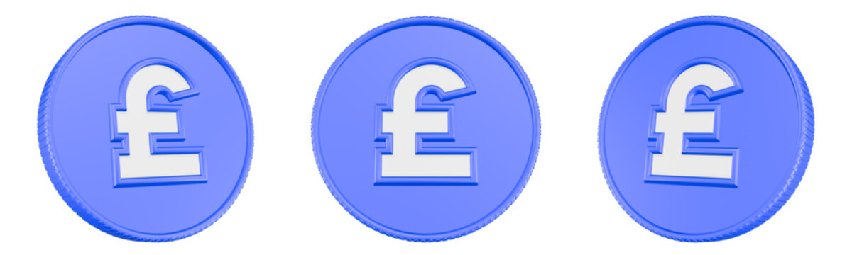 pound coin icon 3D rendering 