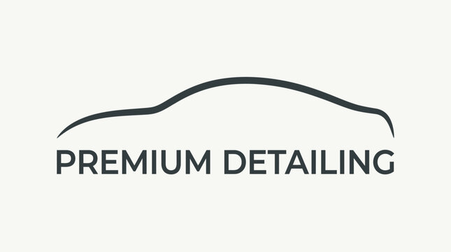 Premium Car Detailing Service Logo Silhouette.
