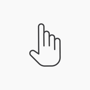 Cursor hand icon isolated on white background. editable stroke icon