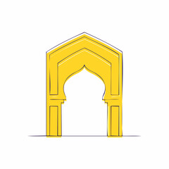Fototapeta premium Yellow Islamic Archway Illustration
