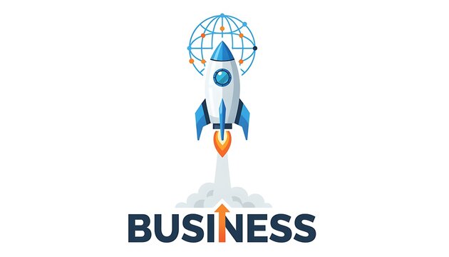 Dynamic Rocket Launch Business Logo