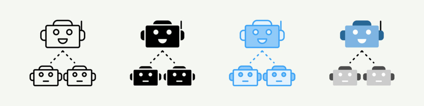 Multi Agent System Single Icon Pack Multistyle