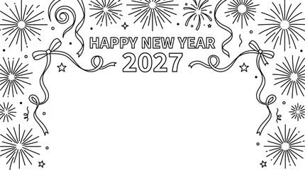 Festive New Year 2027 Celebration with Fireworks (1) © balbala