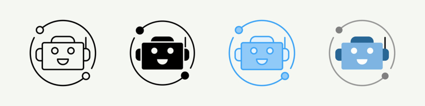 Ai Agent Integration Single Icon Pack Multistyle