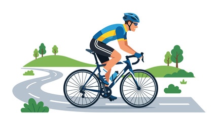 Obraz premium Cyclist in Action: Road Bike Ride in Nature