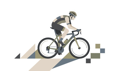 Fototapeta premium Cyclist riding bike illustration against white background