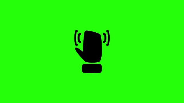 Beautiful 4K horizontal motion clip of a steady hand gesture scan motion sensor wave signal bouncing. Lively popup asset ideal for touchless camera interface system stabilizer security screens.