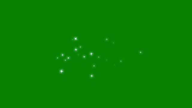 glitter sparkle shine stars trail burst, white twinkling particles animation, Sparkling stars shine animation with glowing doodle effects, flat smoke bursts, fairy sparkle pop-up on green screen.4k