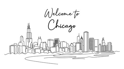 Obraz premium Chicago Skyline Illustration: Welcome to Cityscape Art.