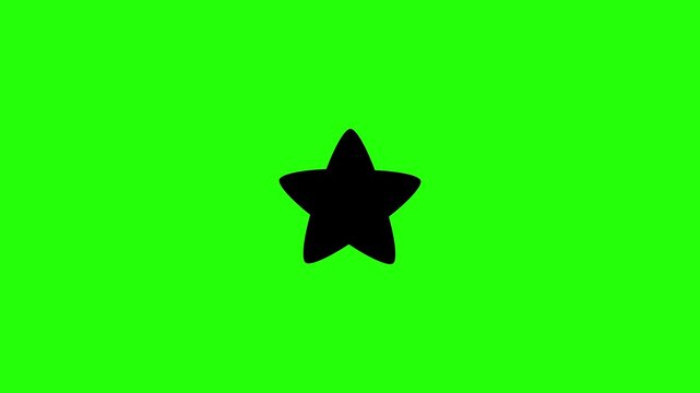 Clean 4K horizontal video showing a bold five point rating star icon shape bouncing fluidly. High quality popup graphic for favorite collection marker premium quality rank review system.