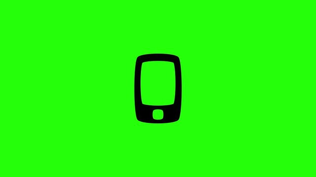 4K horizontal resolution video of a classic smart phone handheld device display shell bouncing. Playful popup transition element perfect for responsive application connection mobile remote control pre