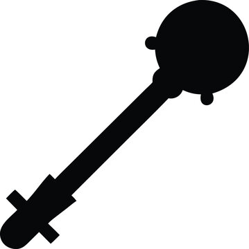 black silhouette of a rattle on white background