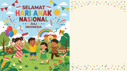 Obraz premium Happy Children Celebrating National Children's Day Festivities