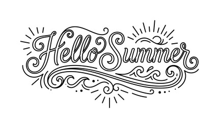 Hand-drawn greeting design celebrating summer vibes © Jackpotadb
