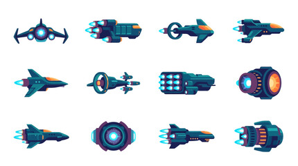Collection of futuristic spacecraft and spaceship designs. © Alya
