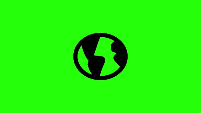 4K horizontal resolution video of an earth planet globe contour representing global ecosystem networks bouncing smoothly. Playful popup transition element perfect for international geography science s