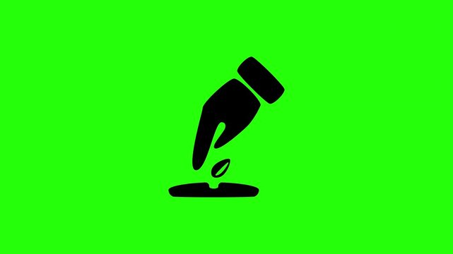 4K horizontal resolution video of a human farmer hand planting and dropping a small seed grain down bouncing. Playful popup transition element perfect for reforested environmental plantation instructi