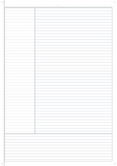 Fototapeta premium Blank lined notebook page with margin and footer space 