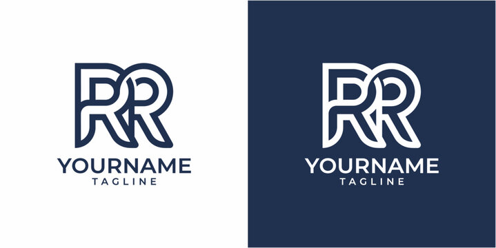 Letter RR logo design template.