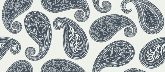  Ethnic floral paisley vintage seamless pattern. © andin