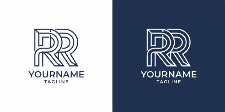 Letter RR logo design template.