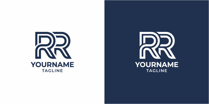 Double RR initial letter logo design.
