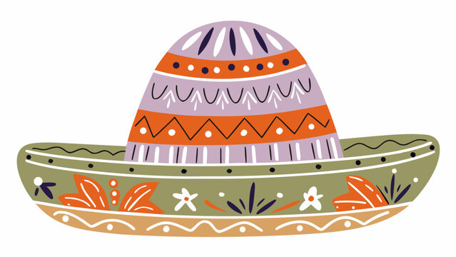 Vibrant traditional mexican sombrero hat with colorful patterns and designs for cultural festivals and celebrations
