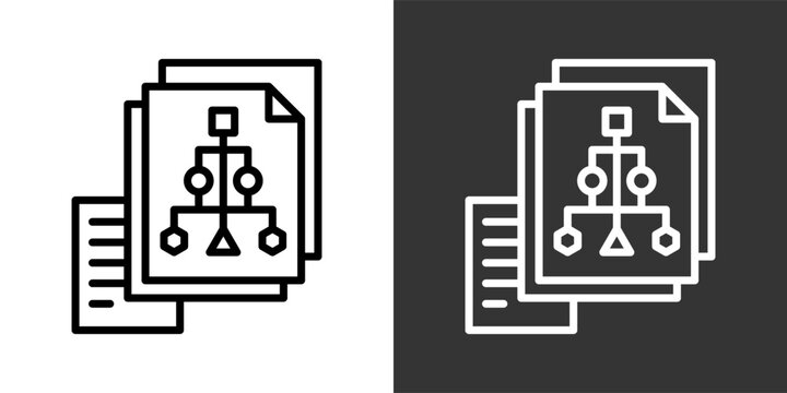 Algorithms Black And White Multiple Style Icon Set Collection Pack Vector Illustration 
