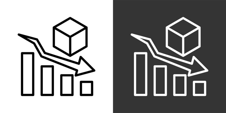 Dimensionality Reduction Black And White Multiple Style Icon Set Collection Pack Vector Illustration 