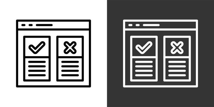 Hypothesis Testing Black And White Multiple Style Icon Set Collection Pack Vector Illustration 