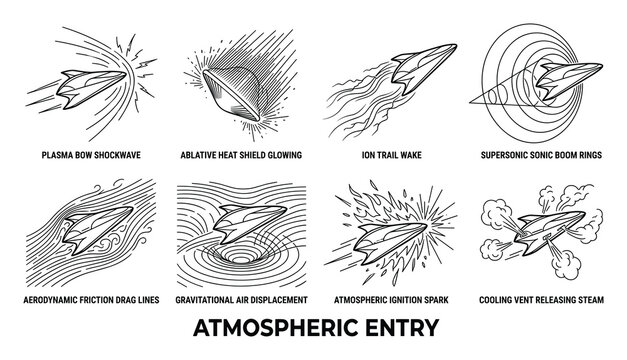Atmospheric entry effects and vehicle re-entry phenomena and space travel and science.