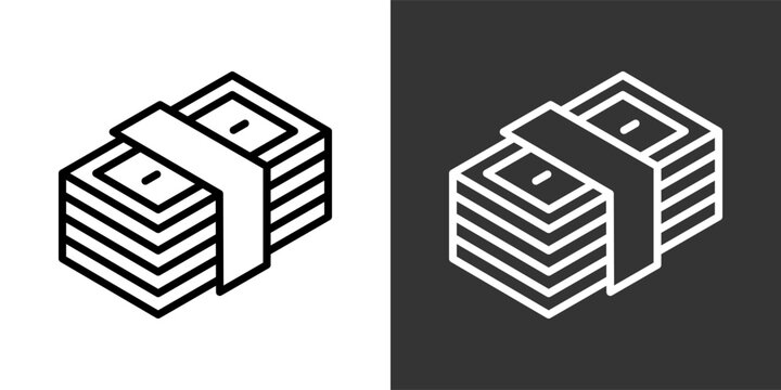 Money Black And White Multiple Style Icon Set Collection Pack Vector Illustration 