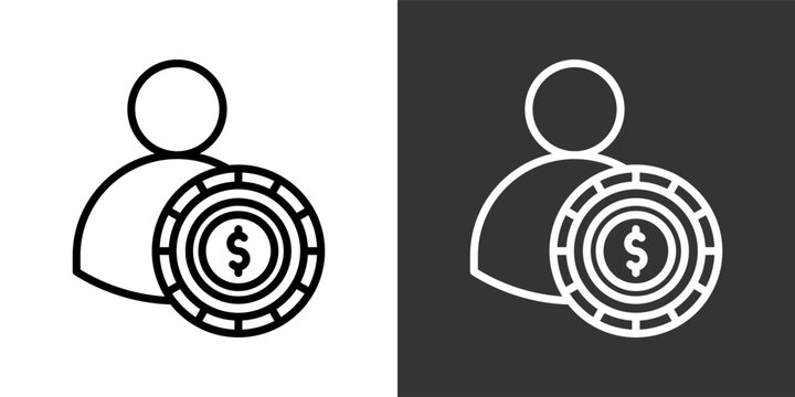 Investor Black And White Multiple Style Icon Set Collection Pack Vector Illustration 