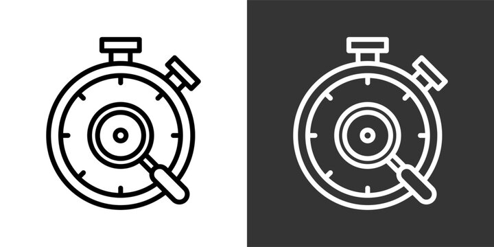 Time Tracking Black And White Multiple Style Icon Set Collection Pack Vector Illustration 