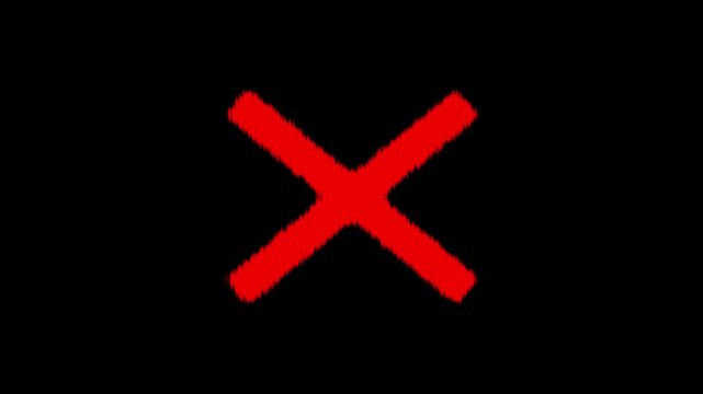 Red Cross Mark Brush, Red X mark, X Sign Hand Drawn Icon for cancel symbol, error warning, reject sign and grunge texture effect