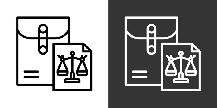 Subpoena Black And White Multiple Style Icon Set Collection Pack Vector Illustration 