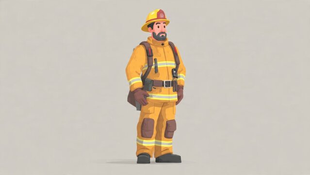 Firefighter in Full Gear Standing