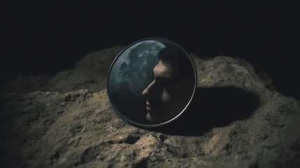 Obraz premium A reflective moment captured in a dreamlike scene.