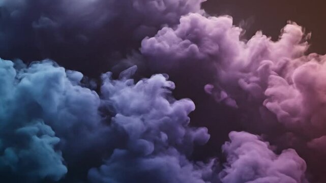 Vibrant swirling colorful smoke clouds in shades of blue purple and pink against a dark background