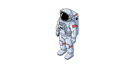 Professional astronaut figure in isometric view for space concepts © rudi