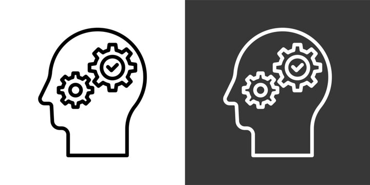Critical Thinking Black And White Multiple Style Icon Set Collection Pack Vector Illustration 