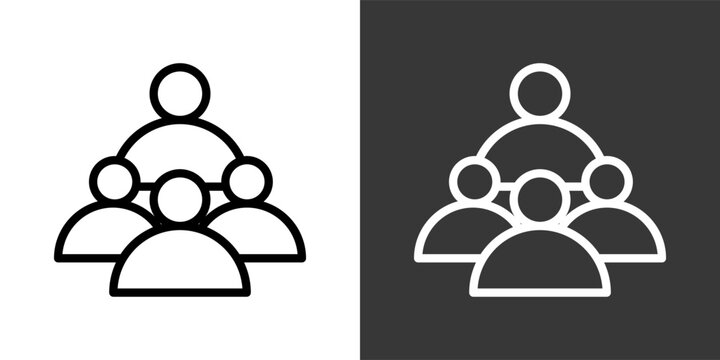 People Black And White Multiple Style Icon Set Collection Pack Vector Illustration 