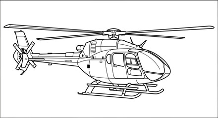 Fototapeta premium A detailed drawing of a helicopter.