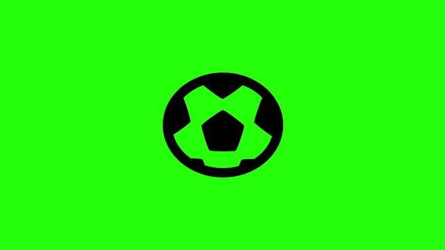 High definition 4K horizontal clip of a traditional leather soccer ball football pentagon pattern sphere bouncing on layout. Dynamic popup element for school sport recreation stadium match championshi