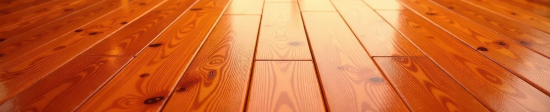 Dark orange hardwood floor, beautifully patterned in parallel lines, rich and glossy texture , wood, glossy