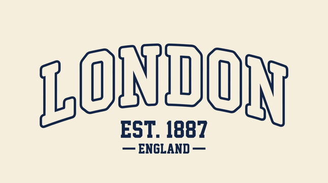 London Design: Vintage Text Graphic with England